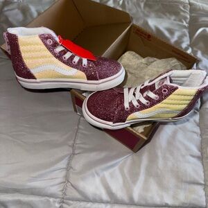 Vans Kids Sparkle High-Top Sneakers - Purple and Cream